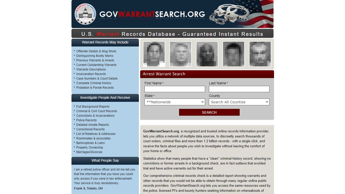 Warrant Search | Outstanding County Arrest Warrants
